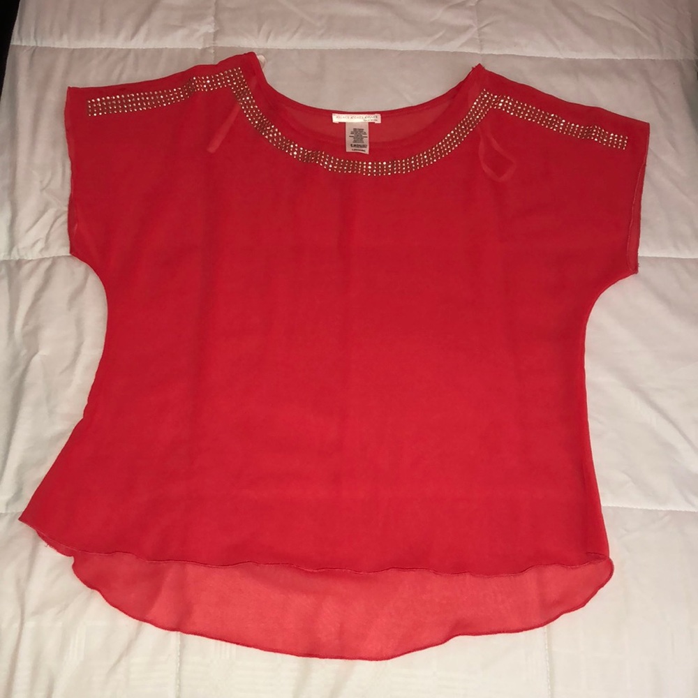 Coral Sheer Top